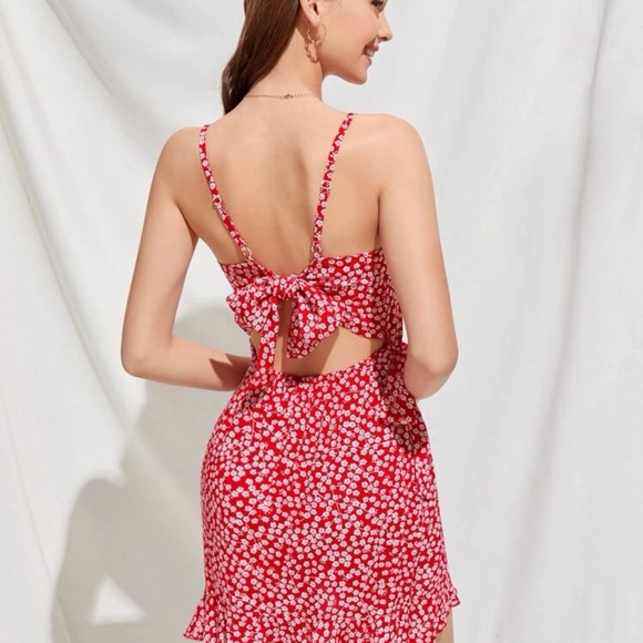 Summer Beach Shein Red Dress - Picture 3 of 4